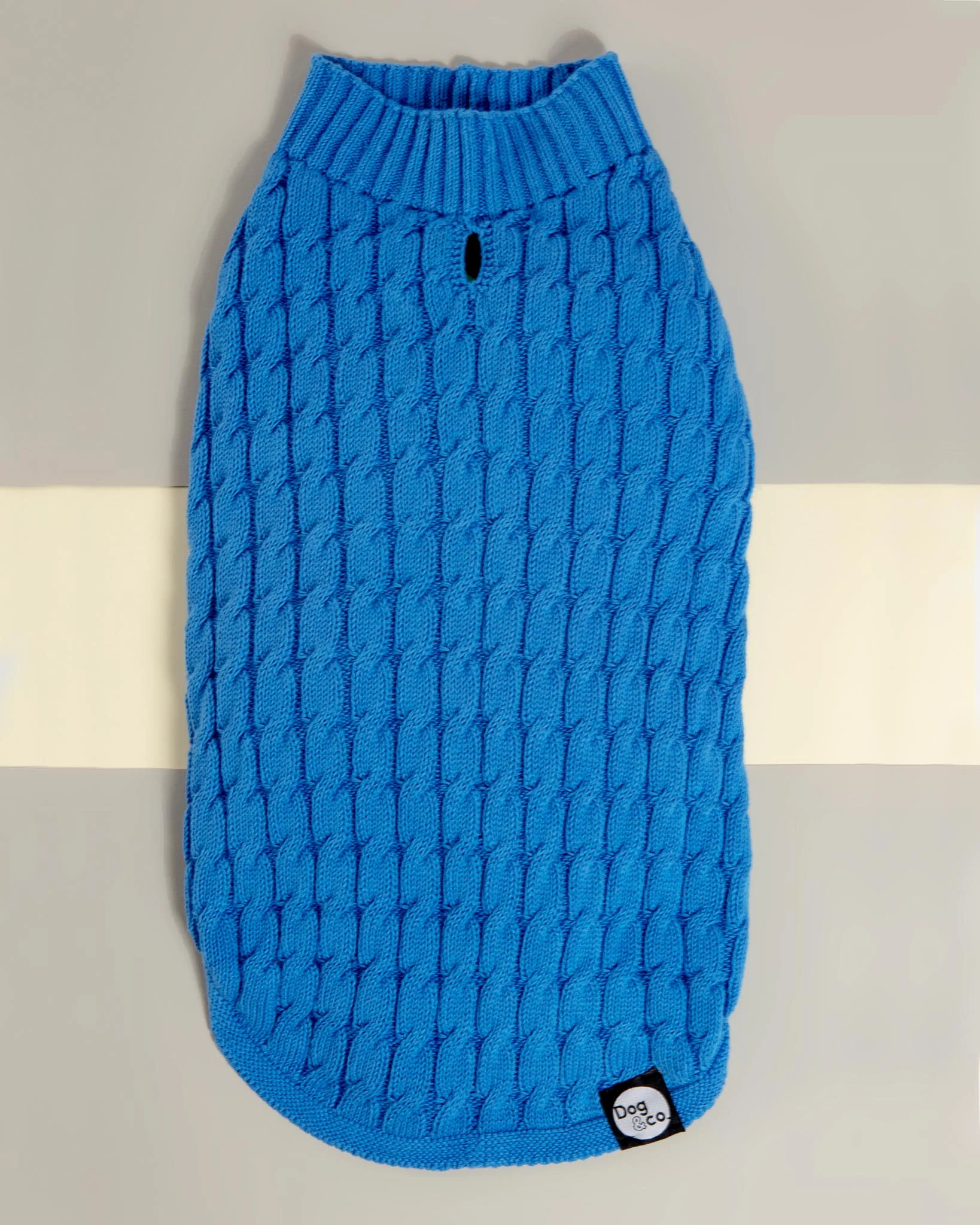 The Uptown Cable Knit Sweater in French Blue American Cotton (Made in NYC) (FINAL SALE) - Image 2