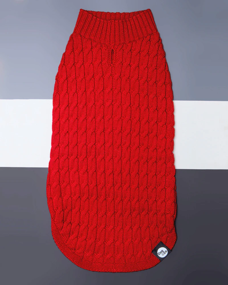 The Uptown Cable Knit Sweater in Red Cotton (Made in NYC) - Image 7