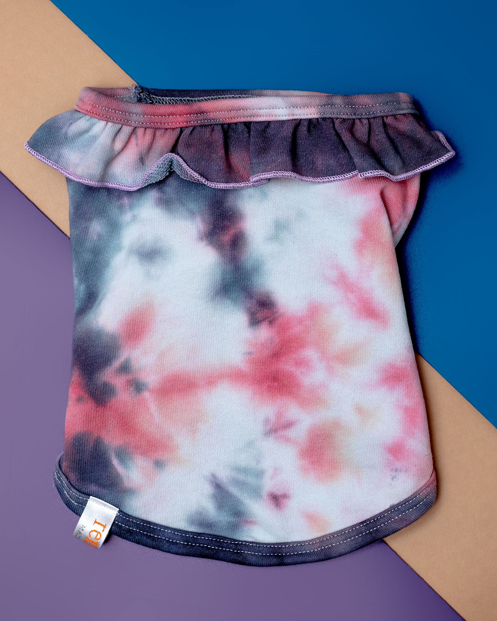 Tie-Dye Ruffle Neck Dog Tank (Made in the USA) << CLEARANCE >>