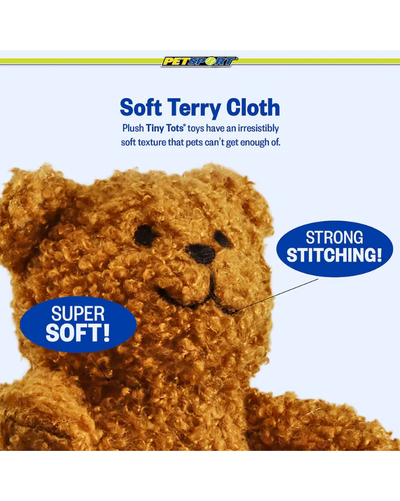 Tiny Teddy Squeaky Plush Dog Toy - Image 3