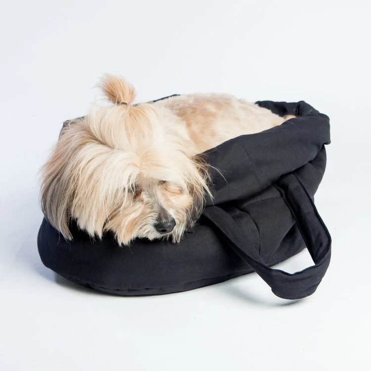 Oval Bed Dog Bag in Black - Image 5
