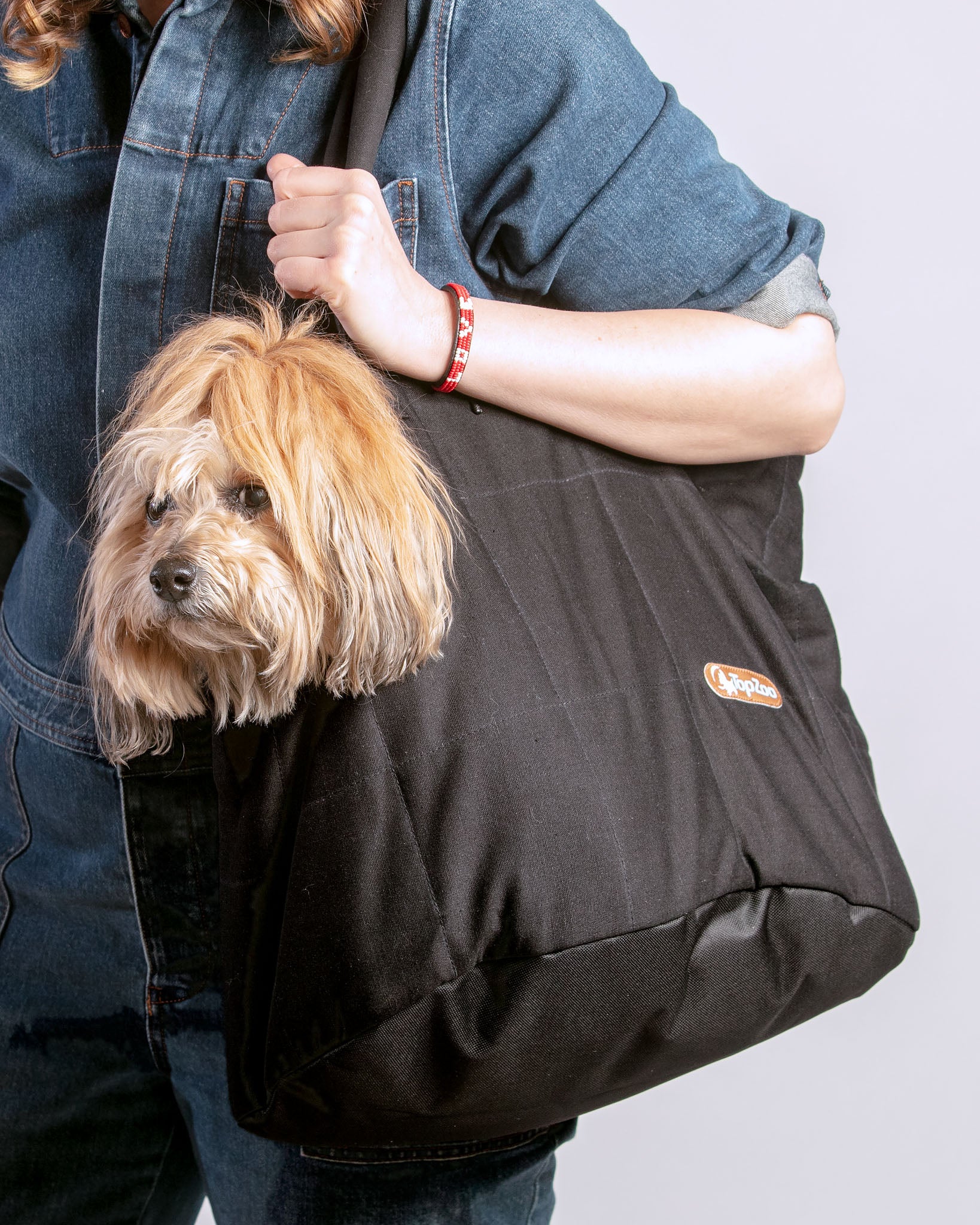 Oval Bed Dog Bag in Black - Image 6