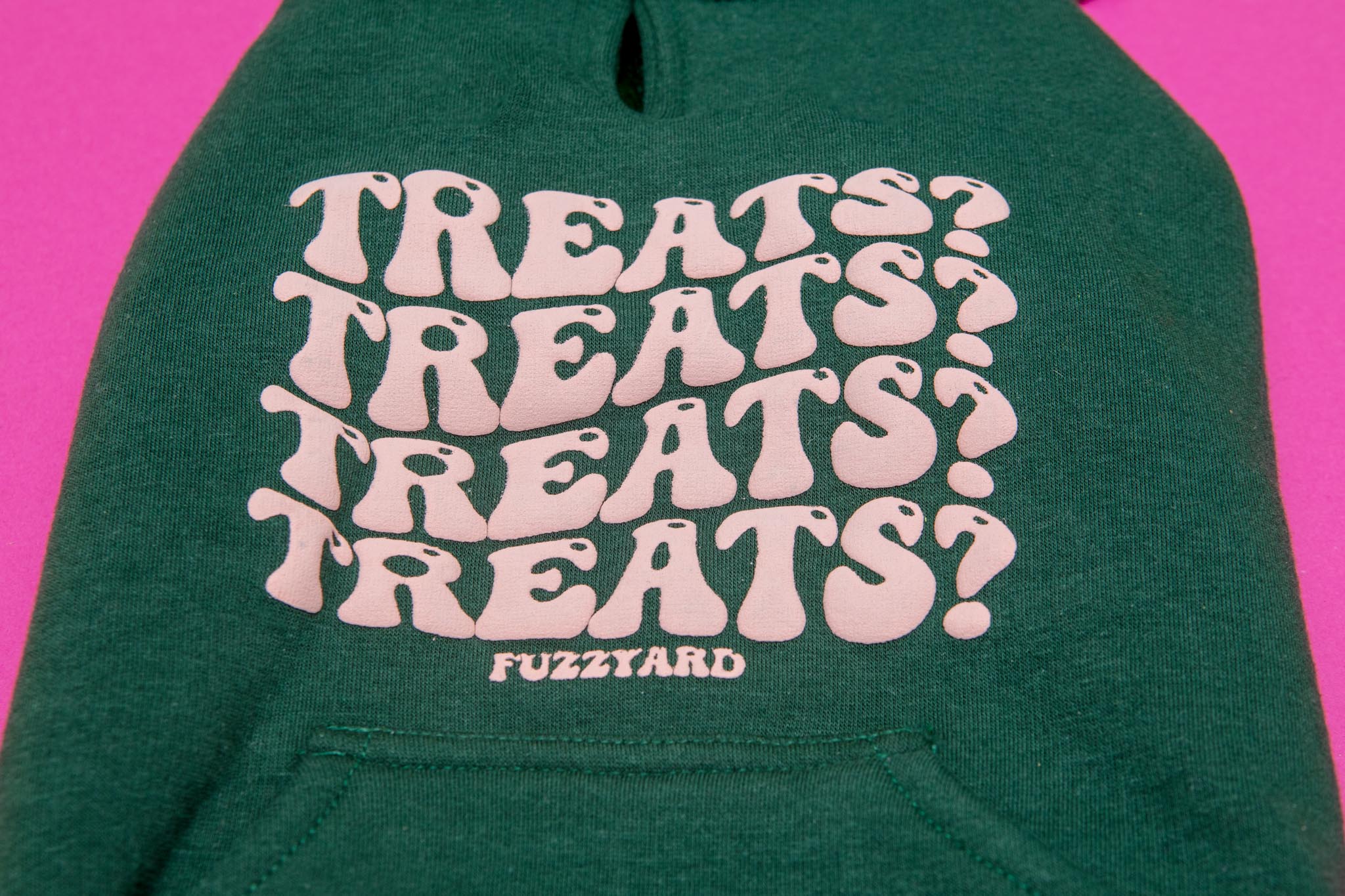 TREATS TREATS TREATS Dog Hoodie in Green (FINAL SALE) - Image 5