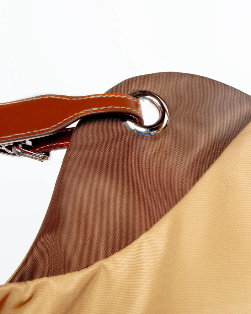 Tulip Reversible Nylon Dog Bag in Havana + Chocolate (Made in Italy) - Image 6