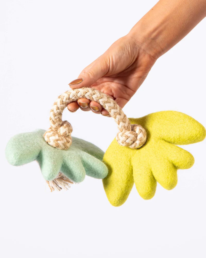 Turtle Doves Felt & Rope Dog Tug Toy - Image 4