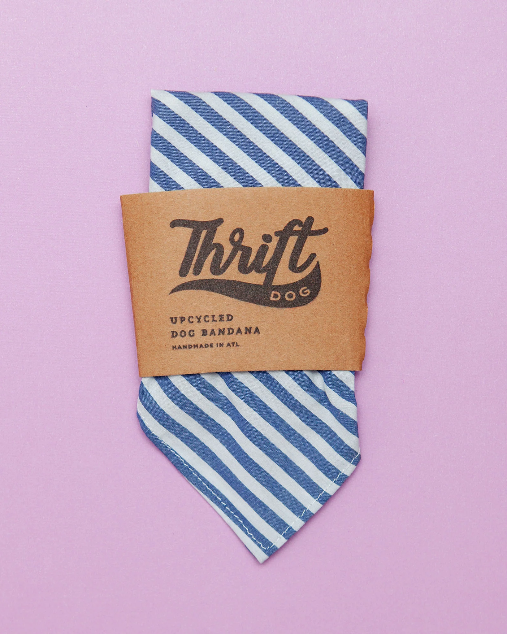 Upcycled Bandana in Nautical Stripe