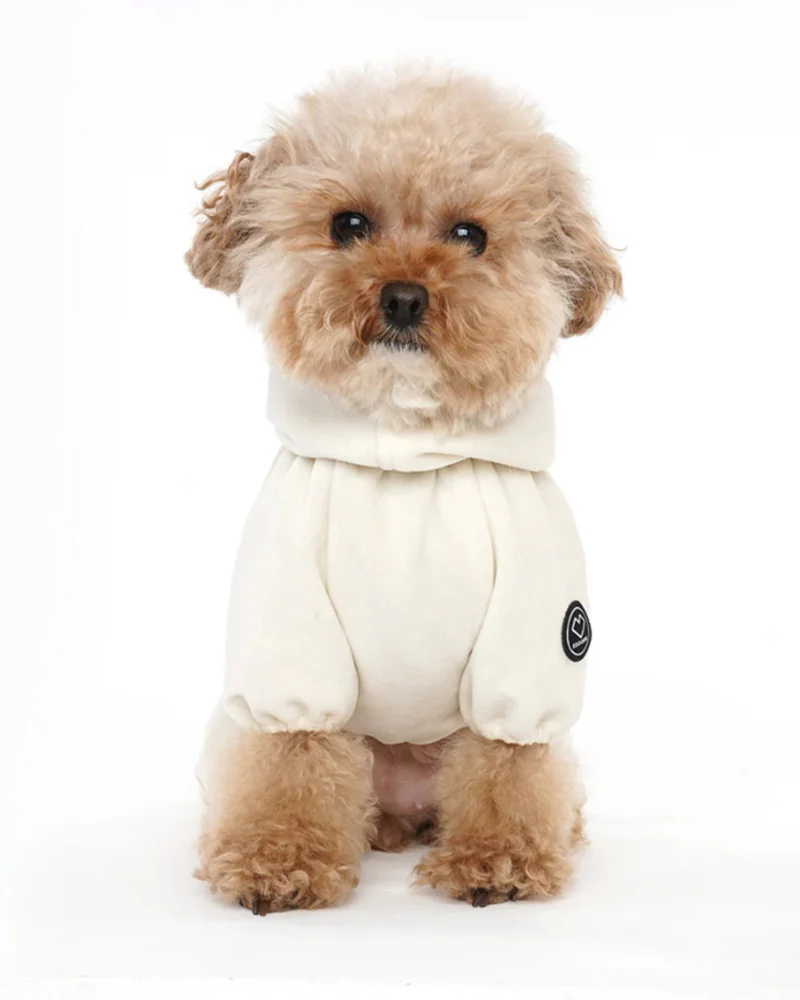 Velour Coverall Onesie for Dogs - French Bulldog Fit (in Ivory, or Black) - Image 6