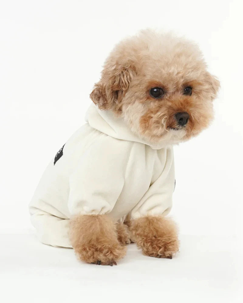 Velour Coverall Onesie for Dogs - French Bulldog Fit (in Ivory, or Black) - Image 7
