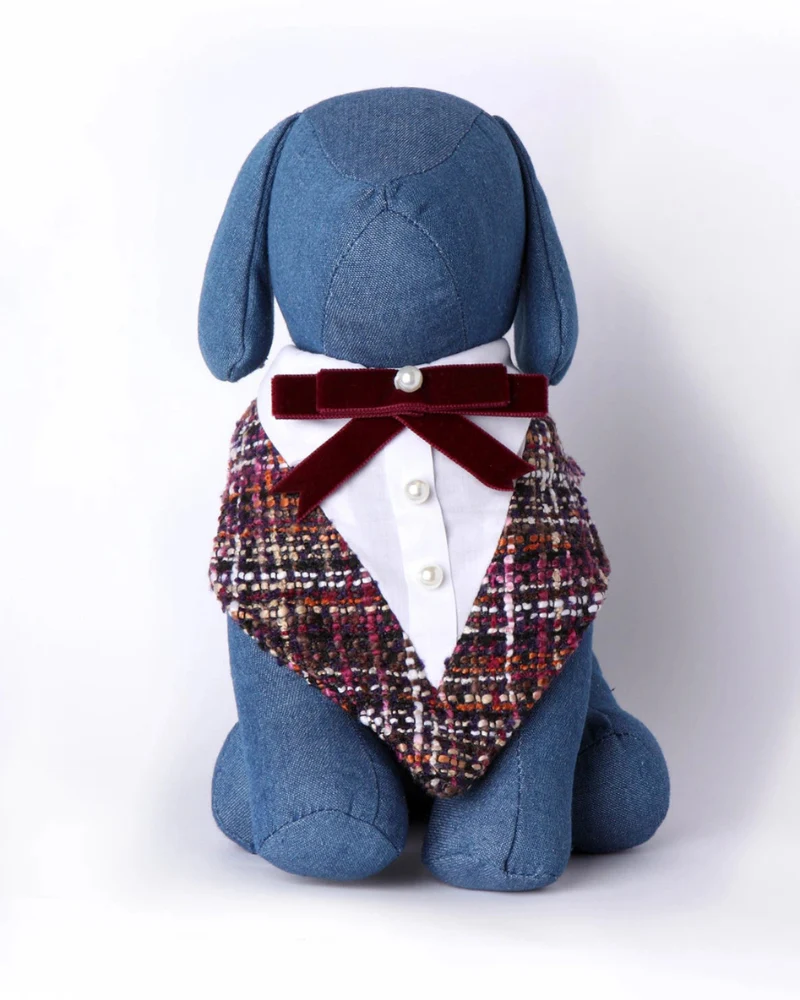 Vivian Formal Dog Bandana w/ Velvet Bow - Image 2