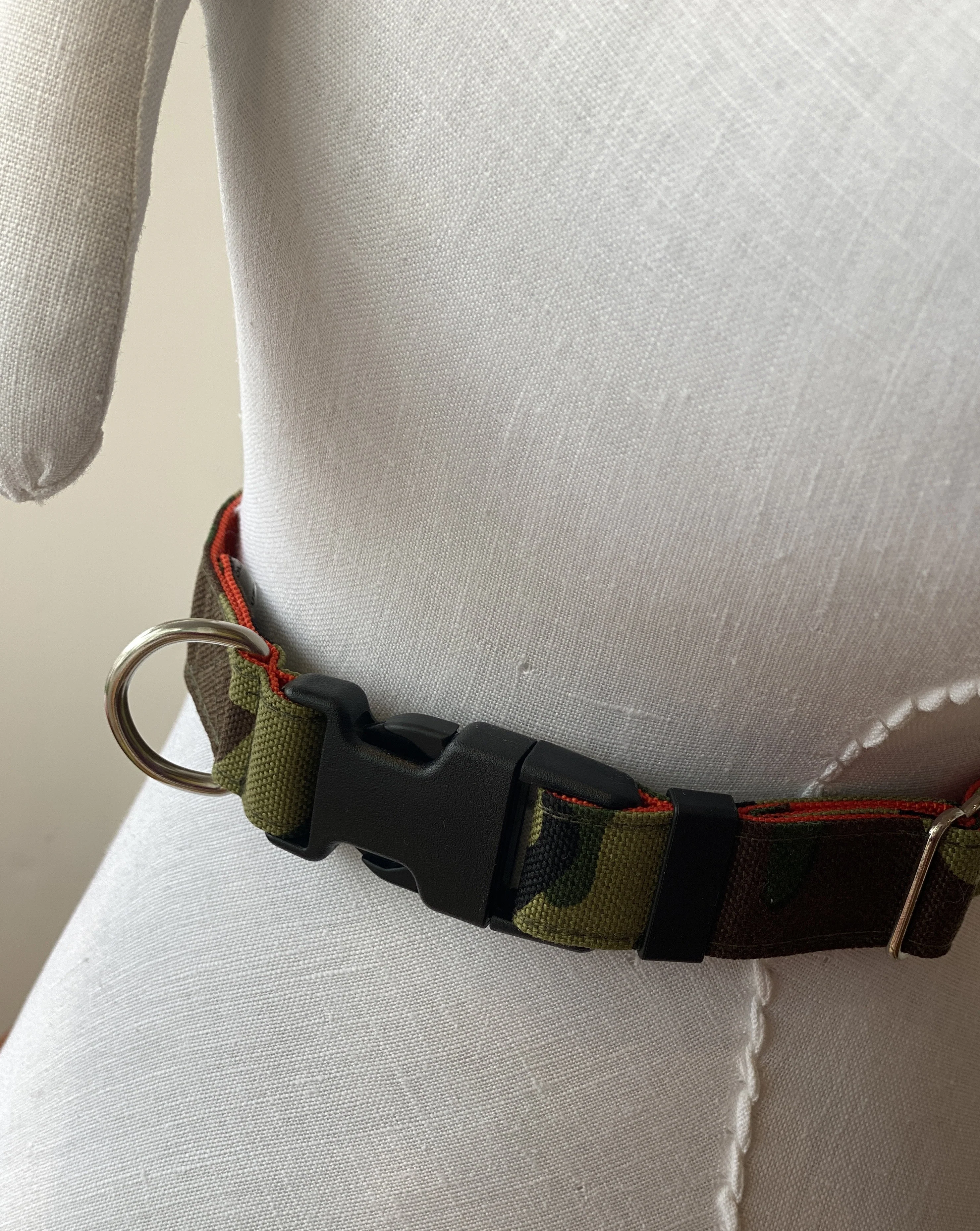 Cordura Dog Collar in Camo & Neon Orange (Made in the USA) - Image 6
