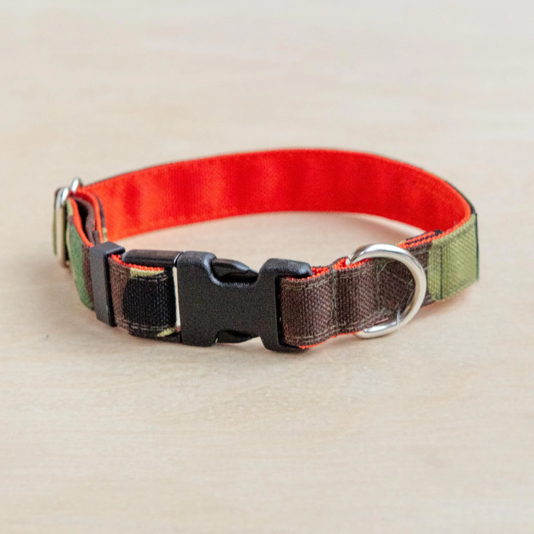 Cordura Dog Collar in Camo & Neon Orange (Made in the USA) - Image 9