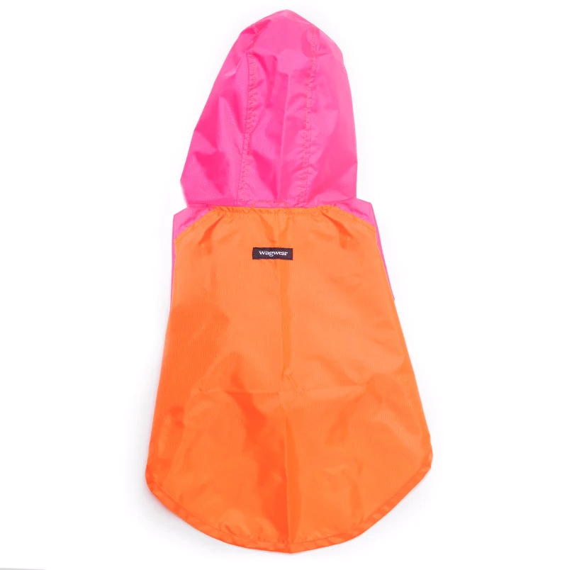 Nylon Colorblock Dog Rainbreaker in Neon Pink + Orange (Exclusive to DOG & CO.) - Image 3