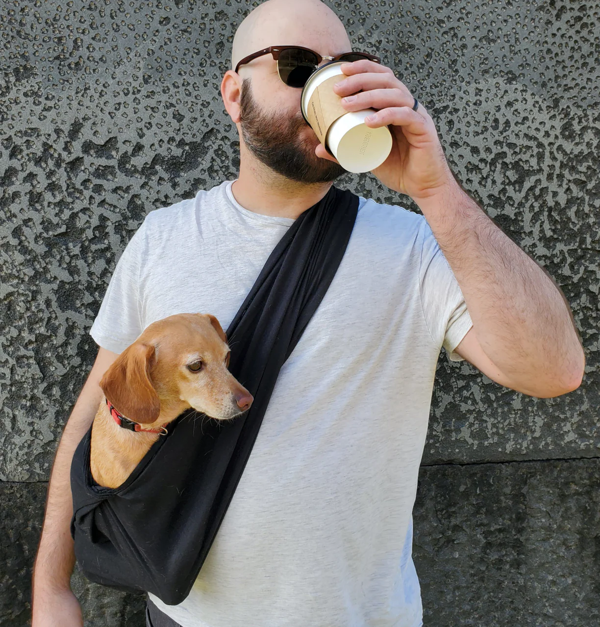 Black Woven Cotton Dog Sling (FINAL SALE) - Image 4
