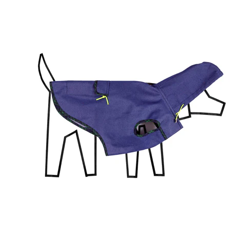 WARE OF THE DOG | Blue Anorak Raincoat with Tartan Trim - Image 3