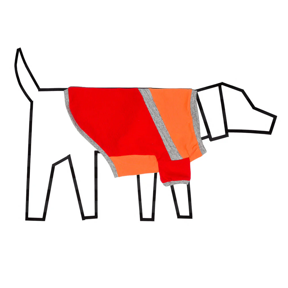 WARE of the DOG | Diagonal T Shirt in Orange and Red - Image 3