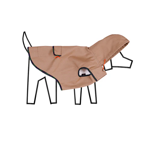 WARE OF THE DOG | Khaki Anorak Raincoat with Tartan Trim - Image 2