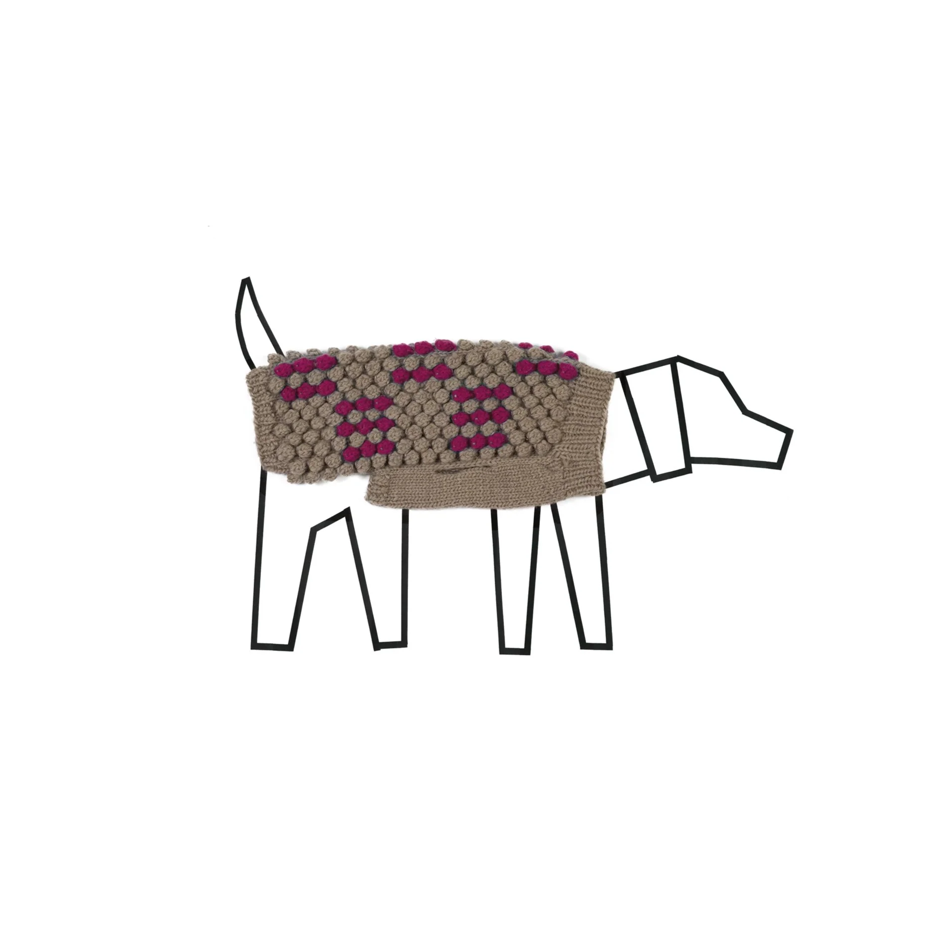 WARE OF THE DOG | Multi Bobble Sweater In Natural/Pink - Image 2