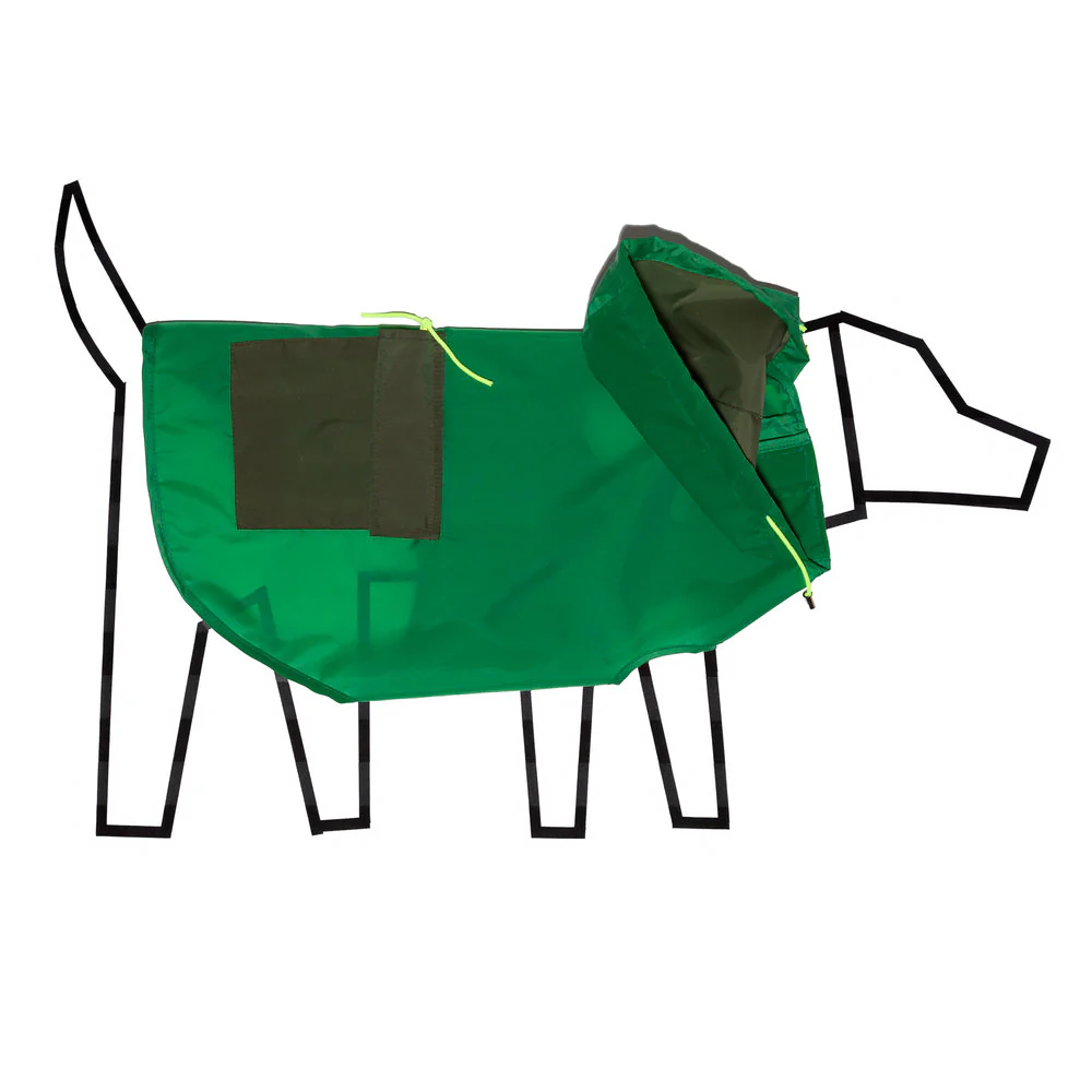 WARE OF THE DOG | Colorblock Anorak Raincoat in Green/Olive - Image 3