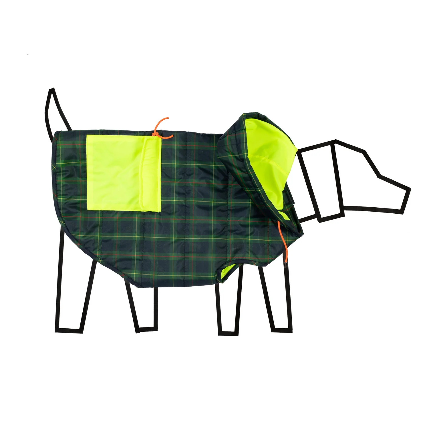 Plaid/Neon Nylon Puffer (FINAL SALE) - Image 3