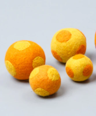 WARE of the DOG | Polka Dot Ball Toy in Yellow and Orange