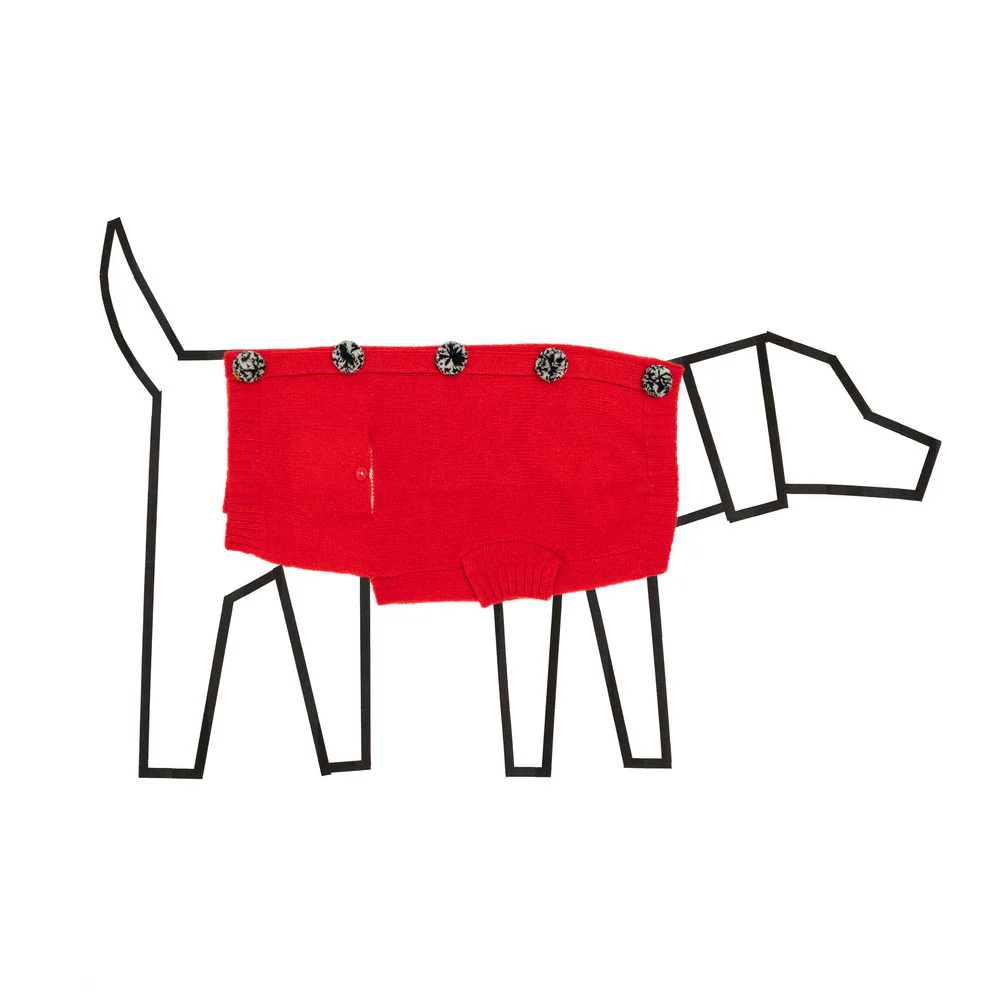 WARE OF THE DOG | Pom Pom Cardigan in Red - Image 5