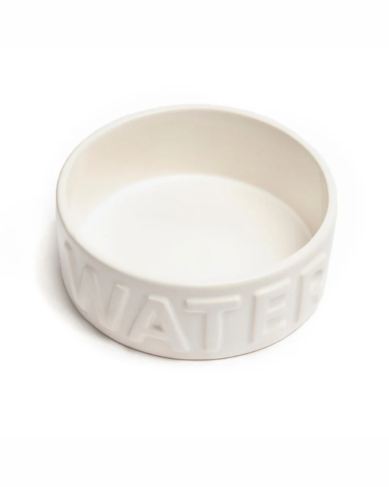Classic Water Ceramic Pet Bowl in White - Image 4