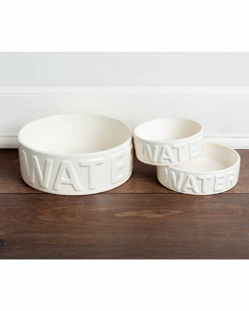Classic Water Ceramic Pet Bowl in White - Image 5