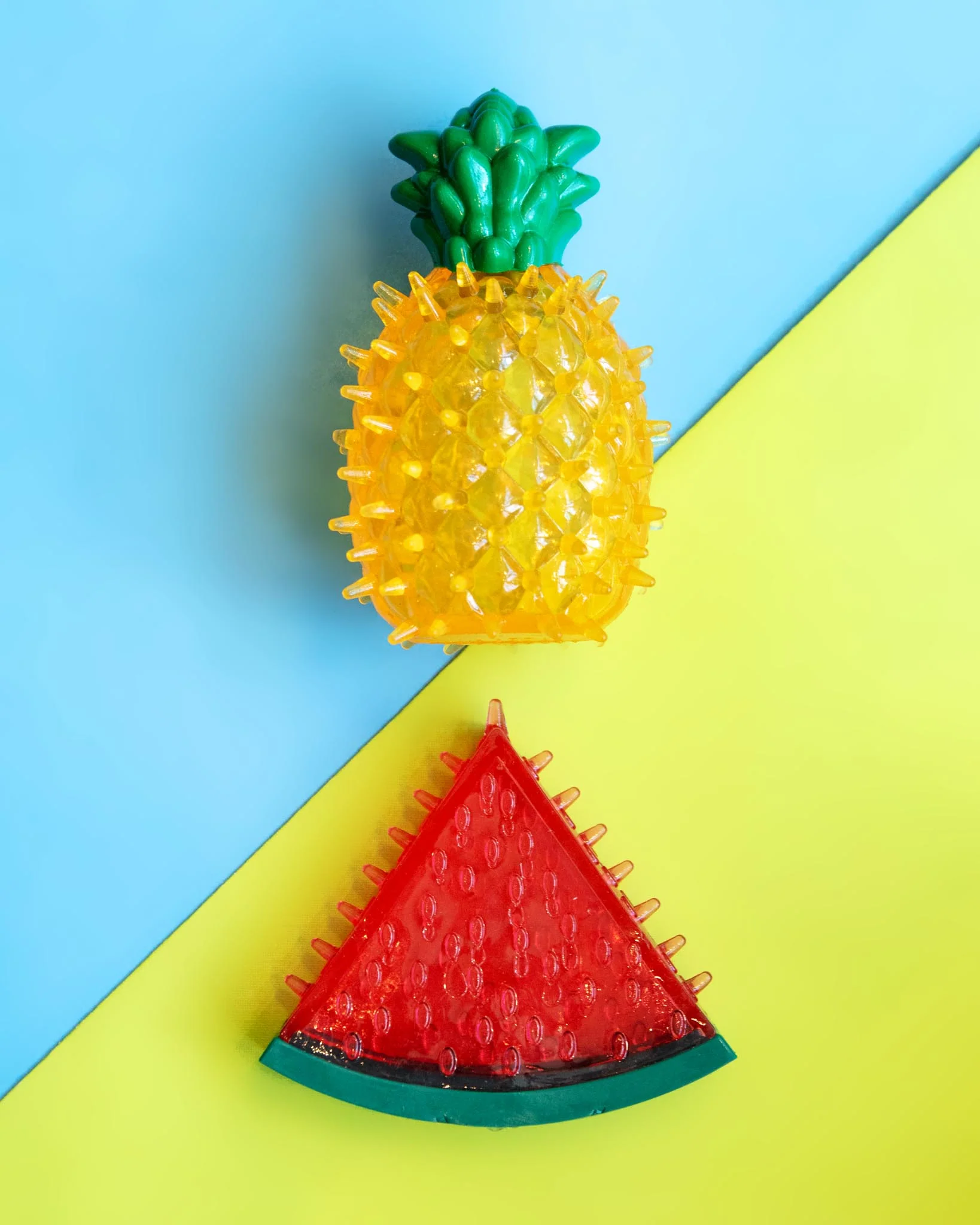 We Should Chill! Freeze-Me Pineapple + Watermelon Dog Toys