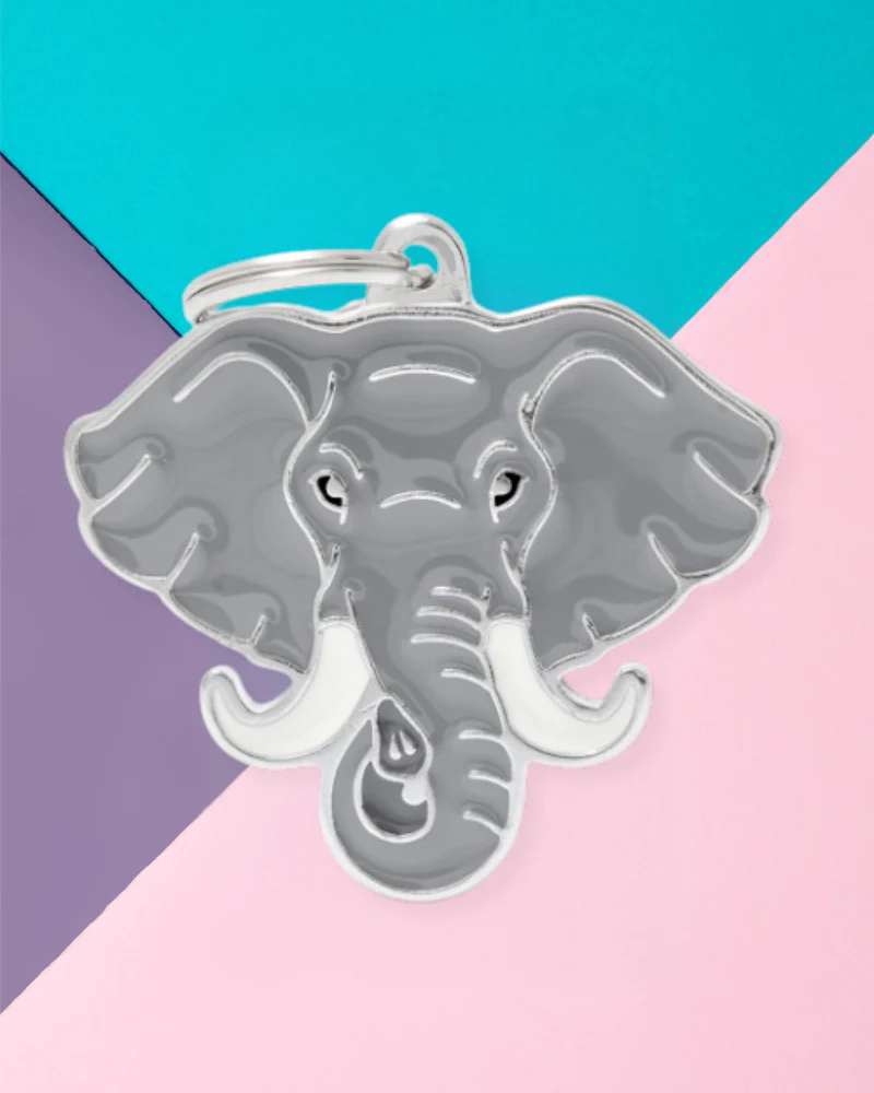 Wild Elephant Custom Pet ID Tag