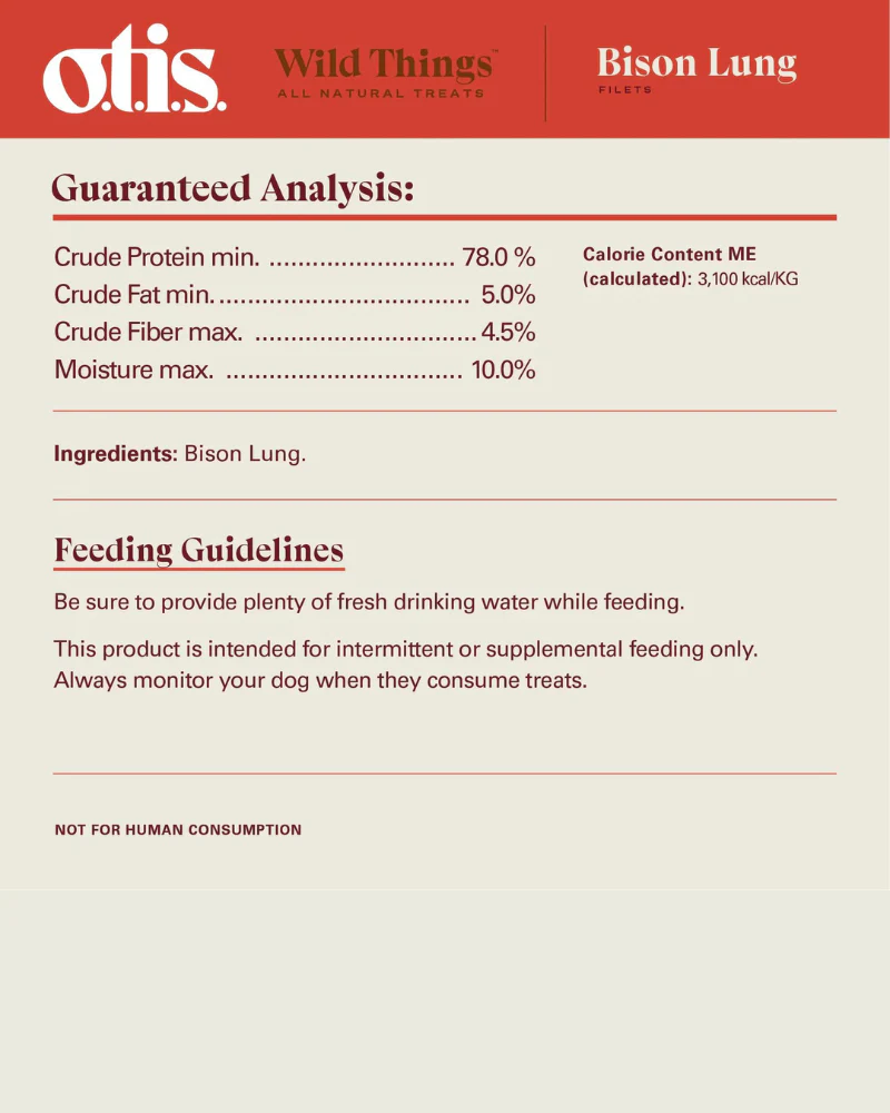 Wild Things Bison Lung Filets Dog Treat - Image 3