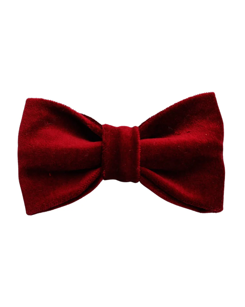 Wine Velveteen Bow Tie for Dogs (Made in the USA) (FINAL SALE)