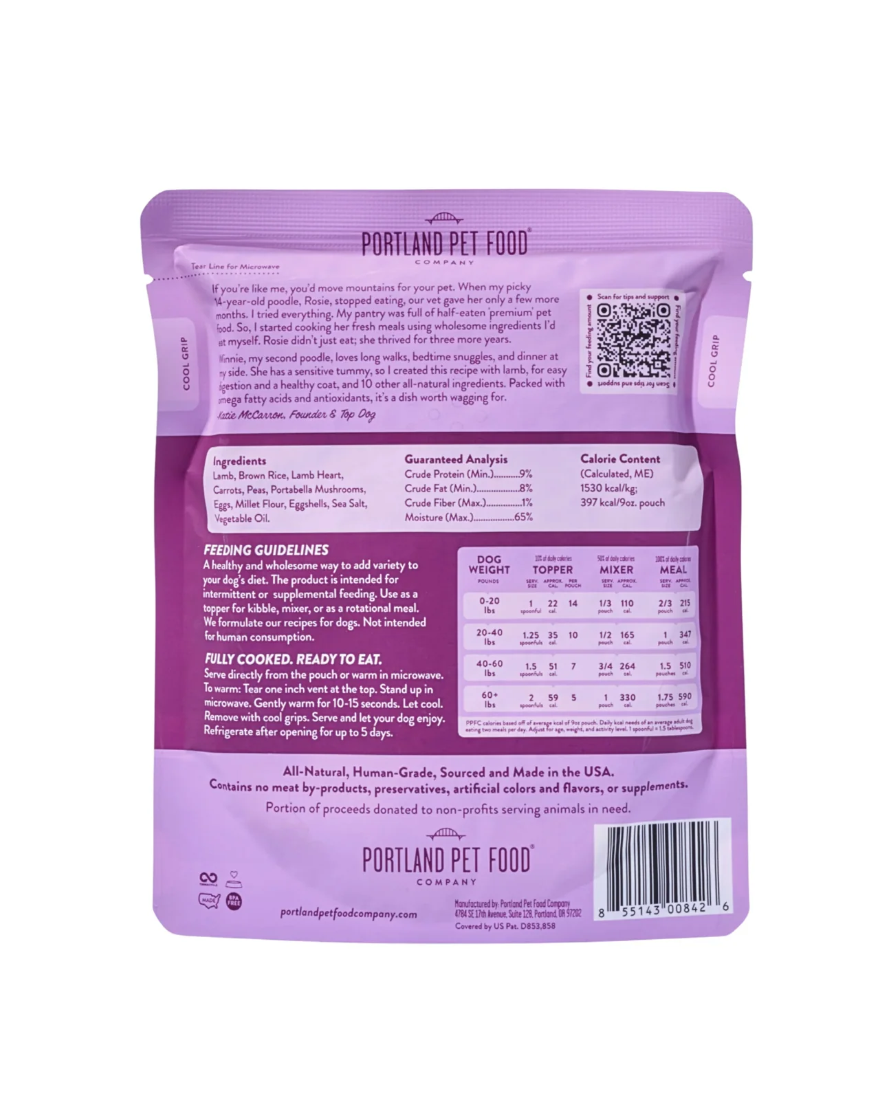 Winnie's Lamb N' Rice Meal Pouch for Dogs (Made in the USA) - Image 4