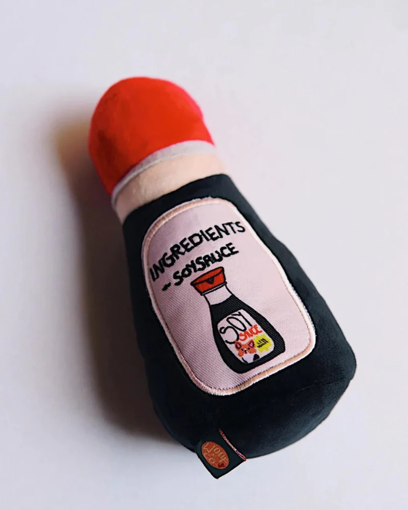 Bottle Of Soy Sauce Squeaky Plush Dog Toy - Image 5