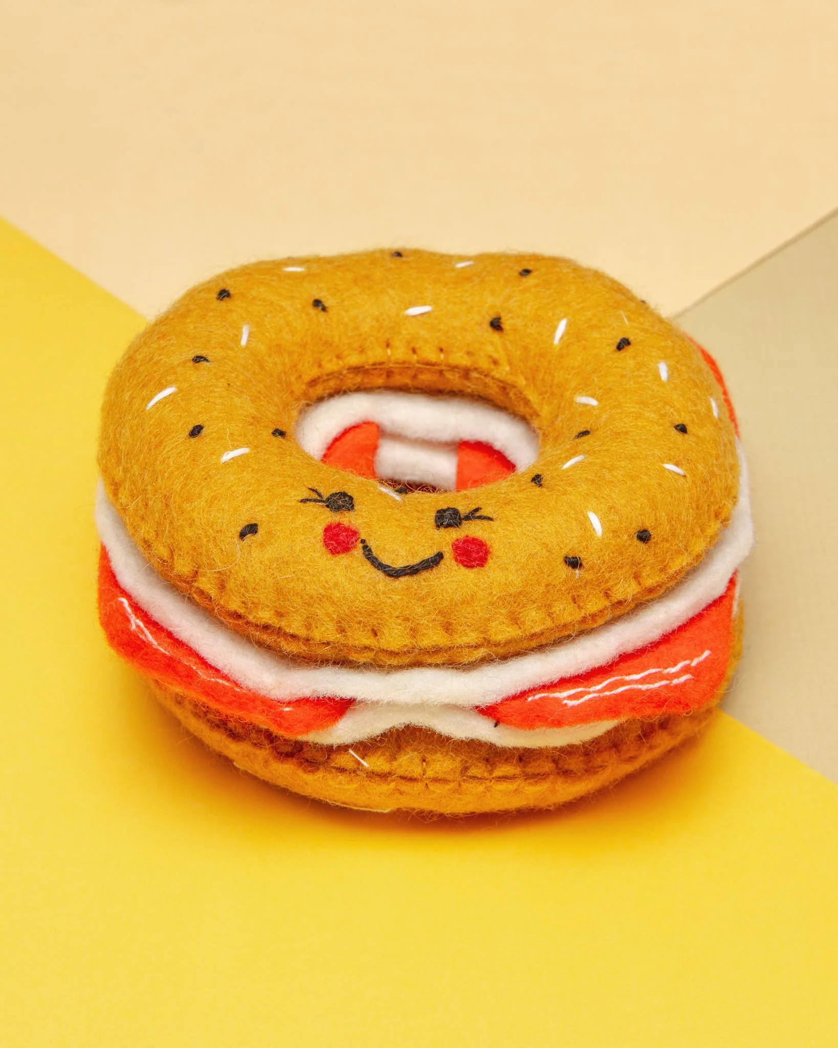 Wool Bagel Squeaky Dog Toy
