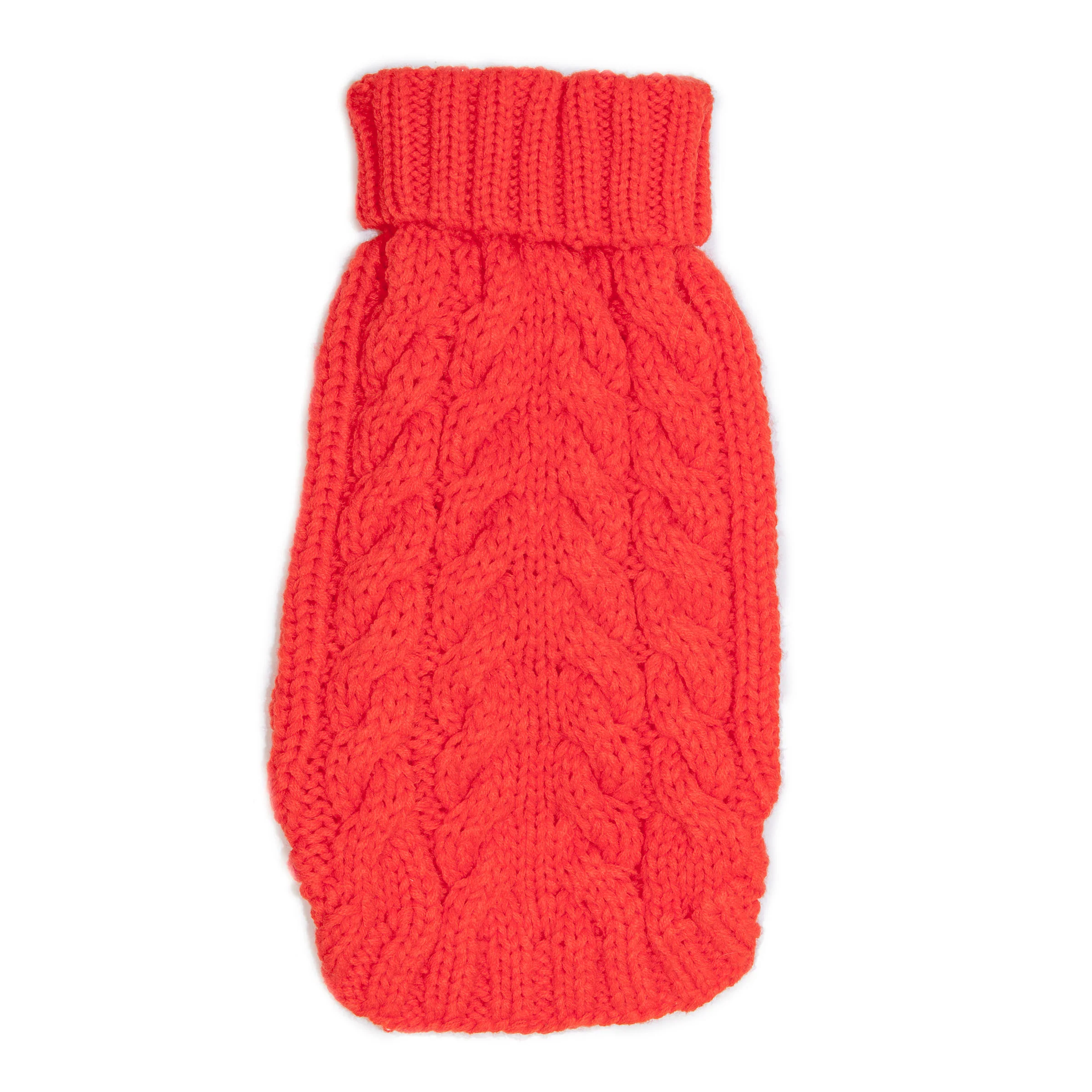 Hand Knit Turtleneck Sweater in Papaya Electric (Dog & Co. Exclusive) (FINAL SALE) - Image 3