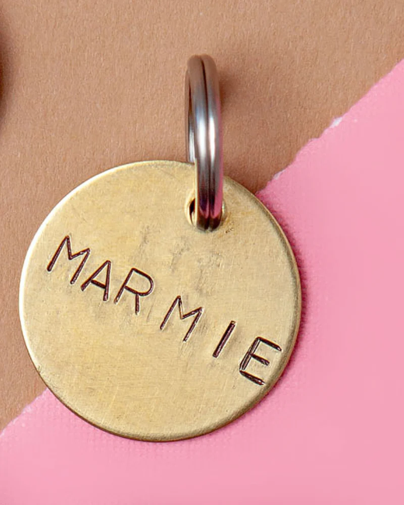 Custom-Stamped Round Pet Name Tag in Copper, Brass, or Aluminum (Custom/Drop-Ship) - Image 10