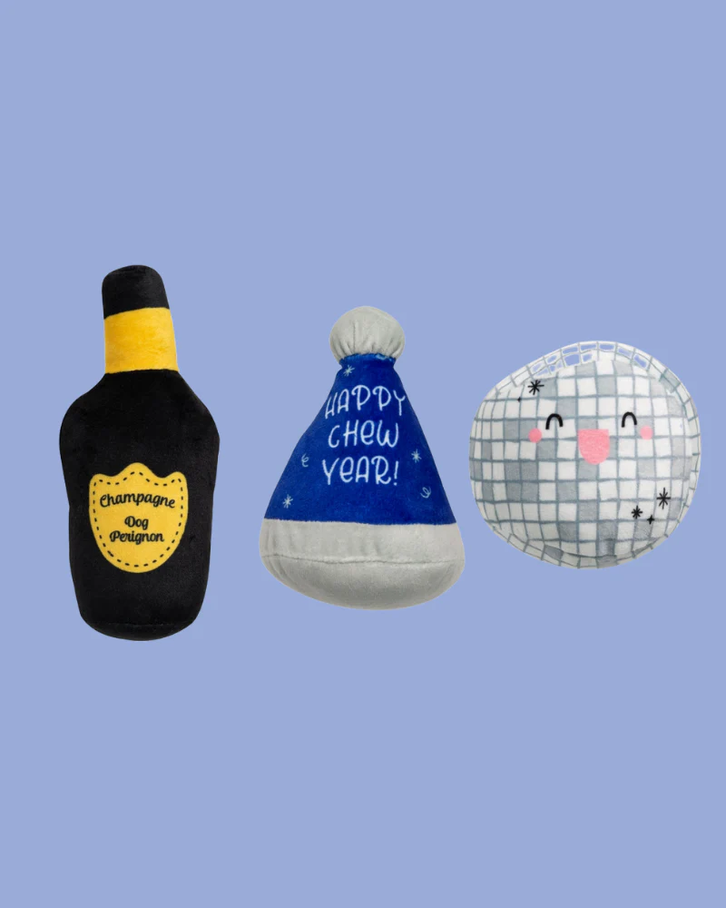 Yappy Chew Year Squeaky Dog Toy Set