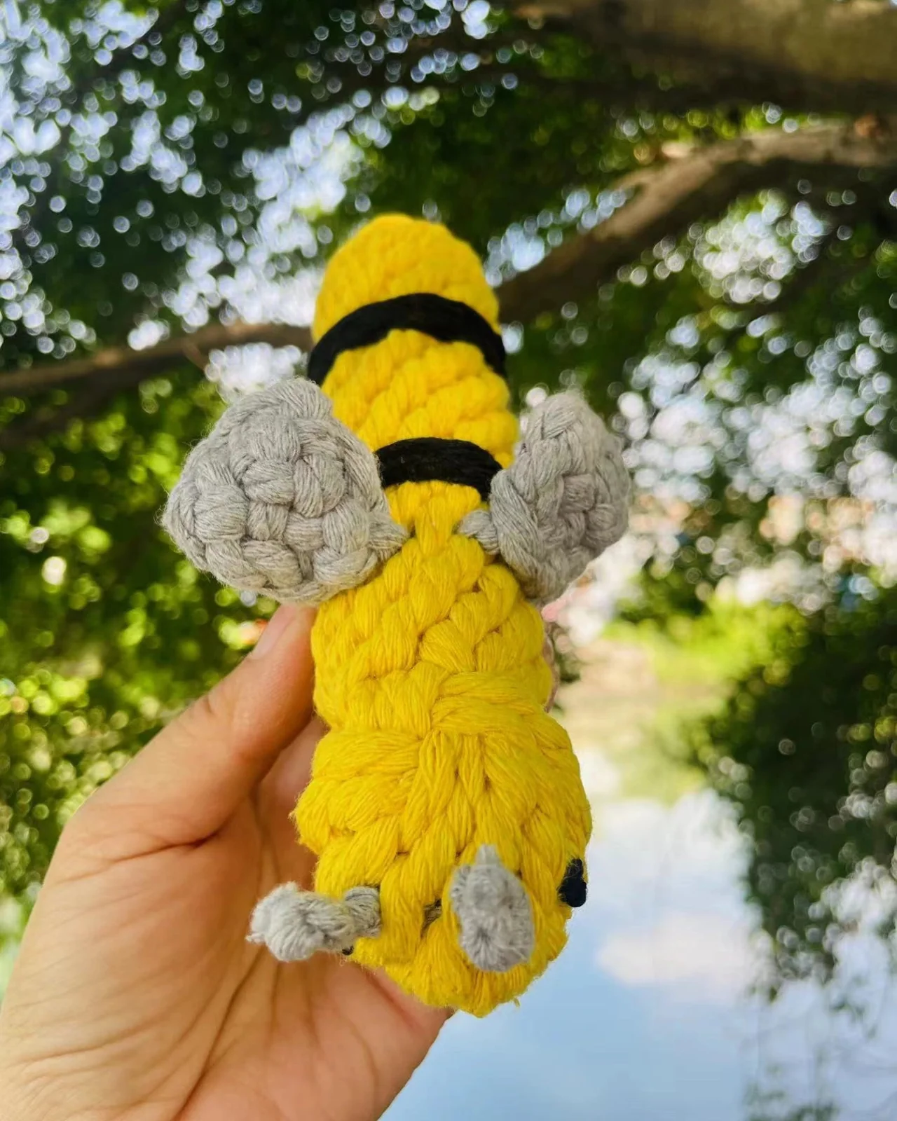 Handmade Bee Sustainable Dog Rope Toy - Image 3