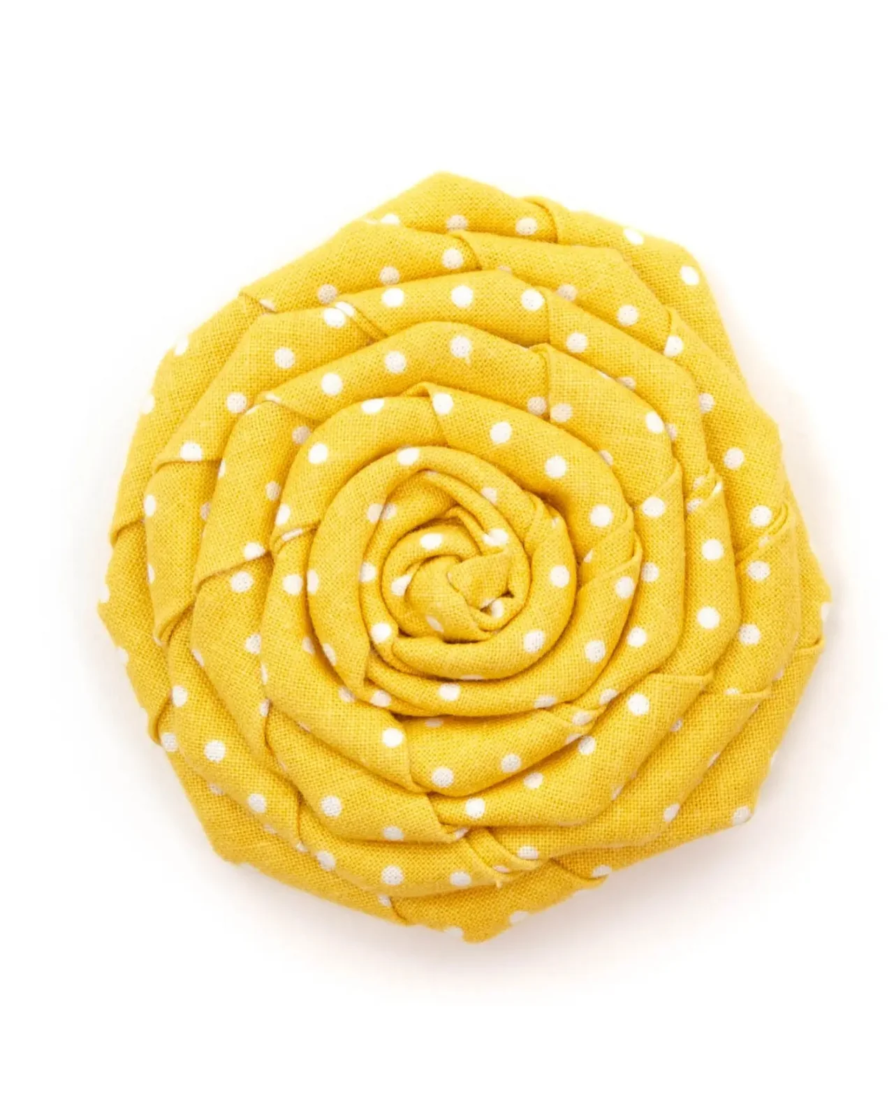 Yellow Polka Dot Flower Dog Bow