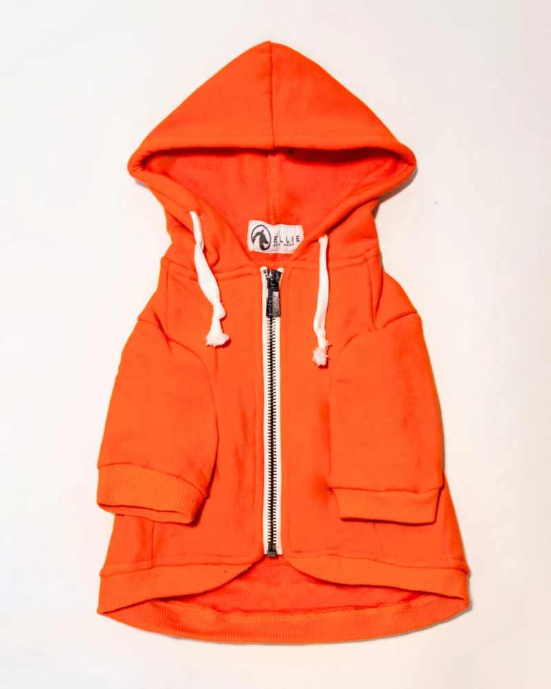 Zip-Up Dog Hoodie in Orange - Image 2