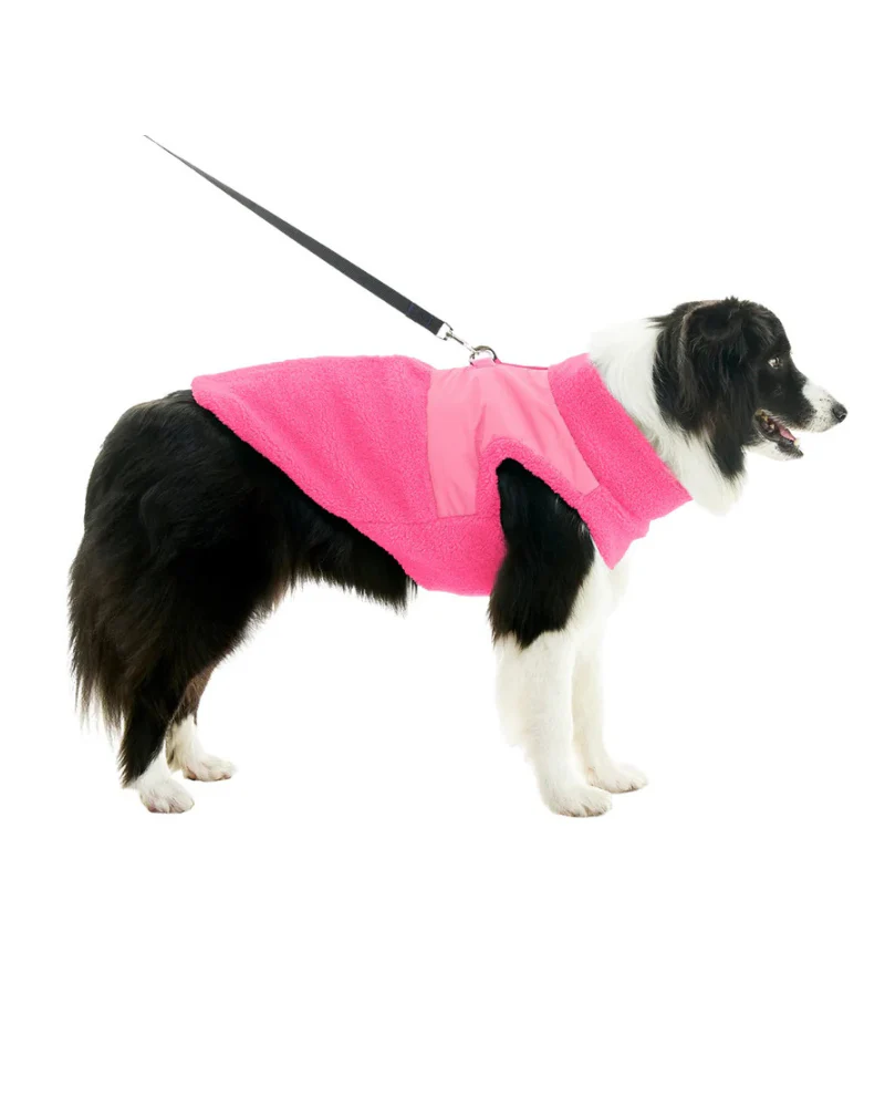 Zip Up Sherpa Dog Harness Vest in Pink (FINAL SALE) - Image 5