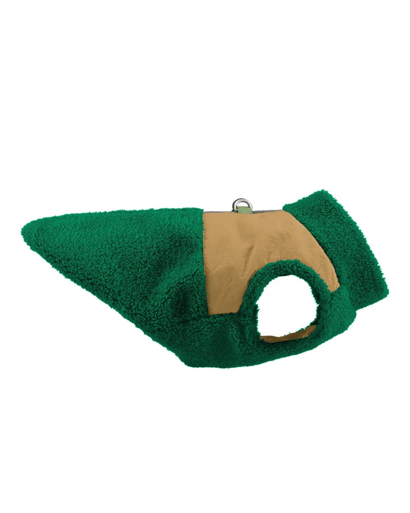 Zip-Up Sherpa Harness Vest in Forest Green - Image 11