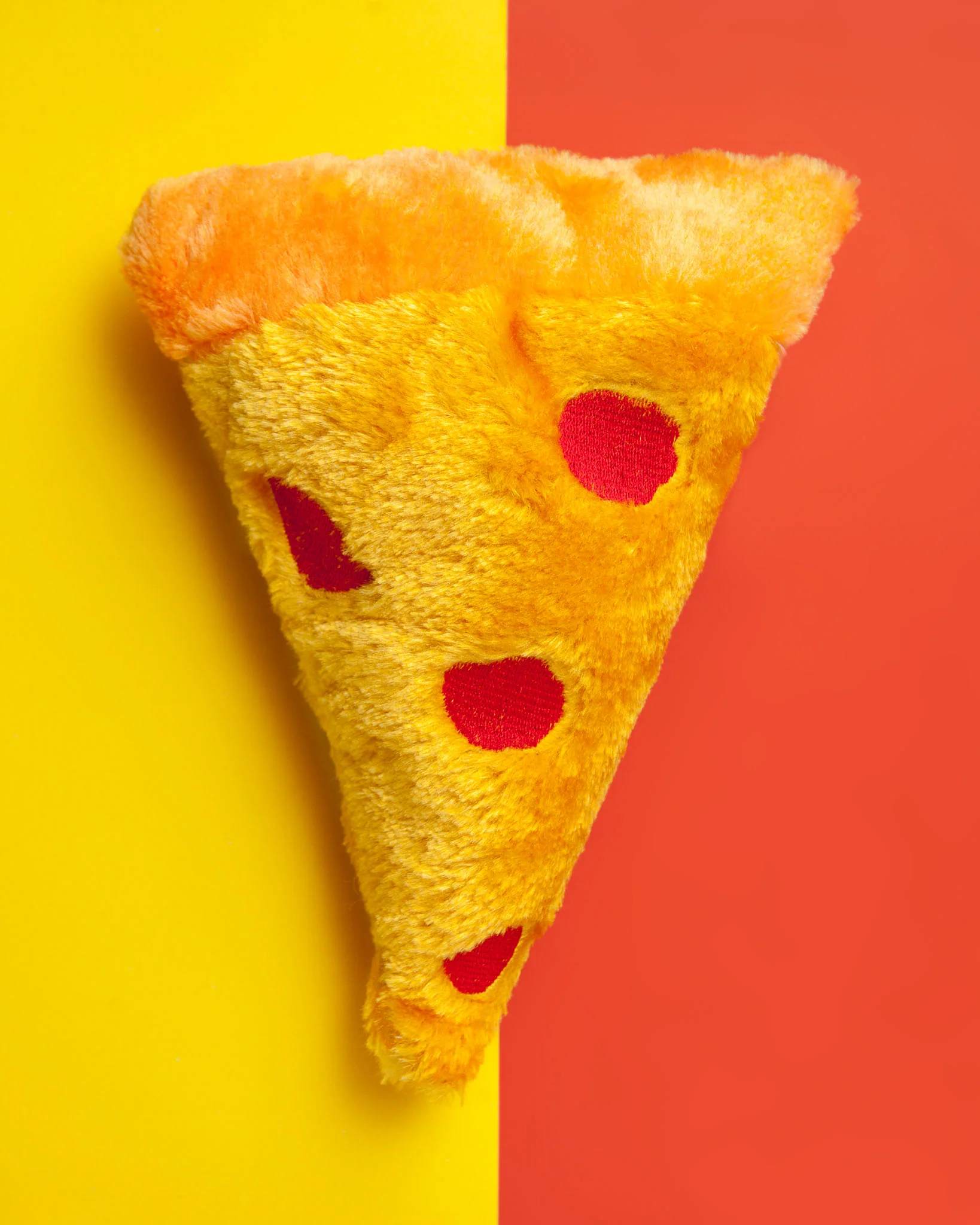 Pizza Slice Squeaky Plush Dog Toy